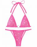 Dua Lipa pozuje w różowym bikini z łańcuszkiem Y2K dla Versace La Vacanza